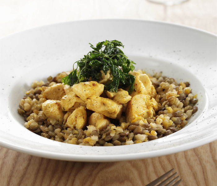 Sleepy Curried Lentils with Chicken