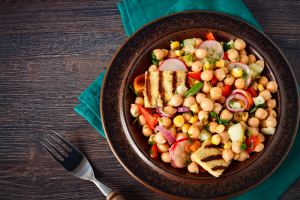grilled tofu chickpea salad recipe