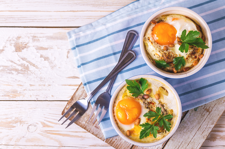 Baked Eggs and Spinach