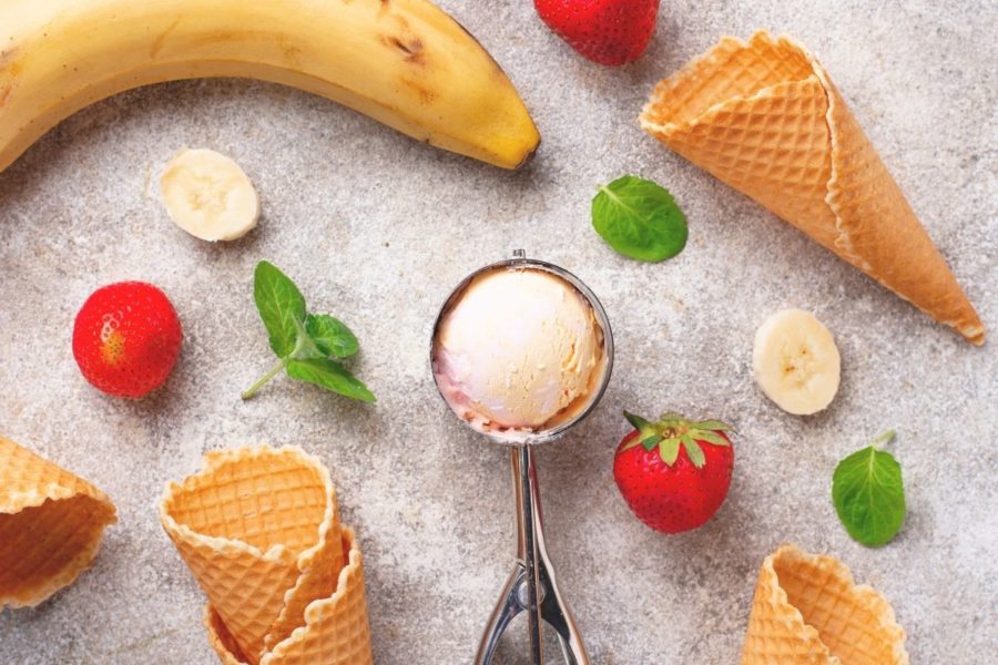 Strawberry and Banana Dairy Free Ice Cream