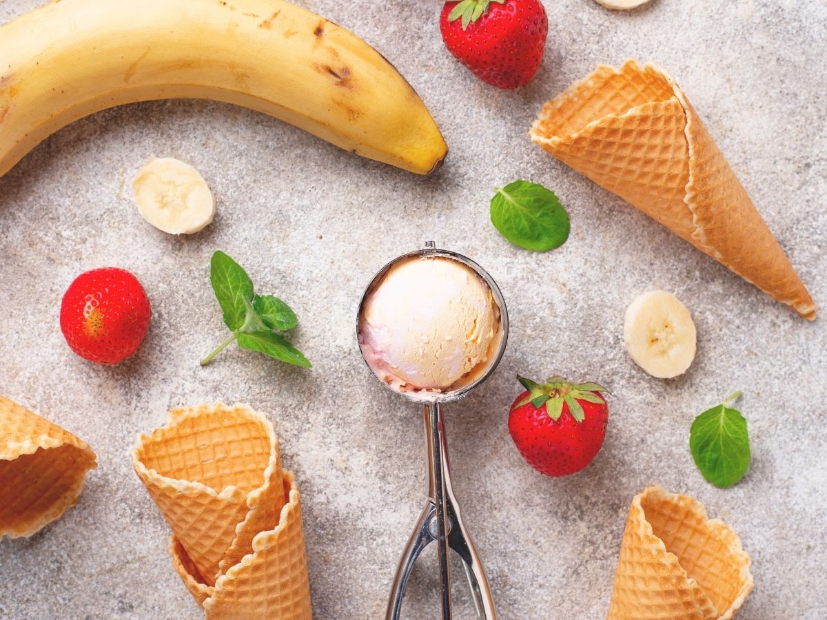 Strawberry and Banana Dairy Free Ice Cream