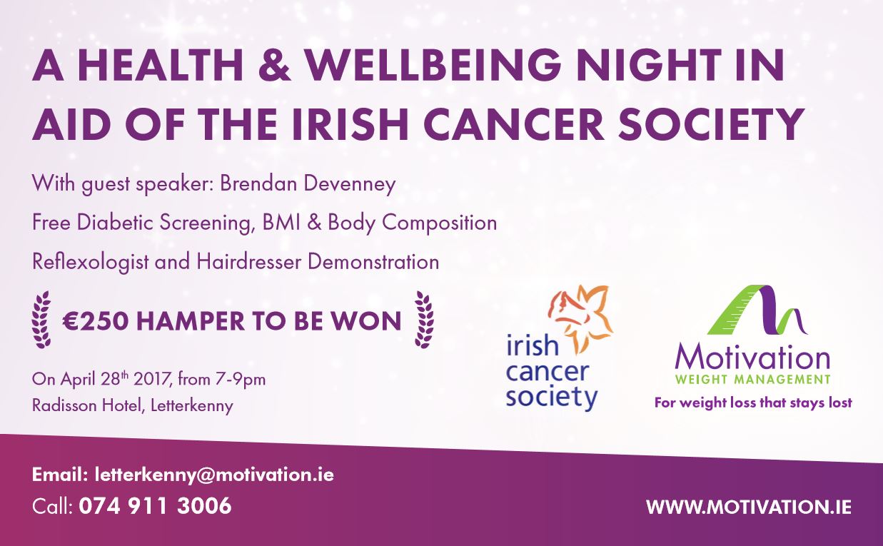 Health and wellbeing evening in aid of Irish Cancer society