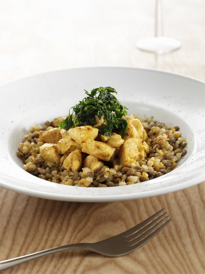 Sleepy Curried Lentils with Chicken