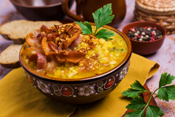Lentil soup with crispy bacon website
