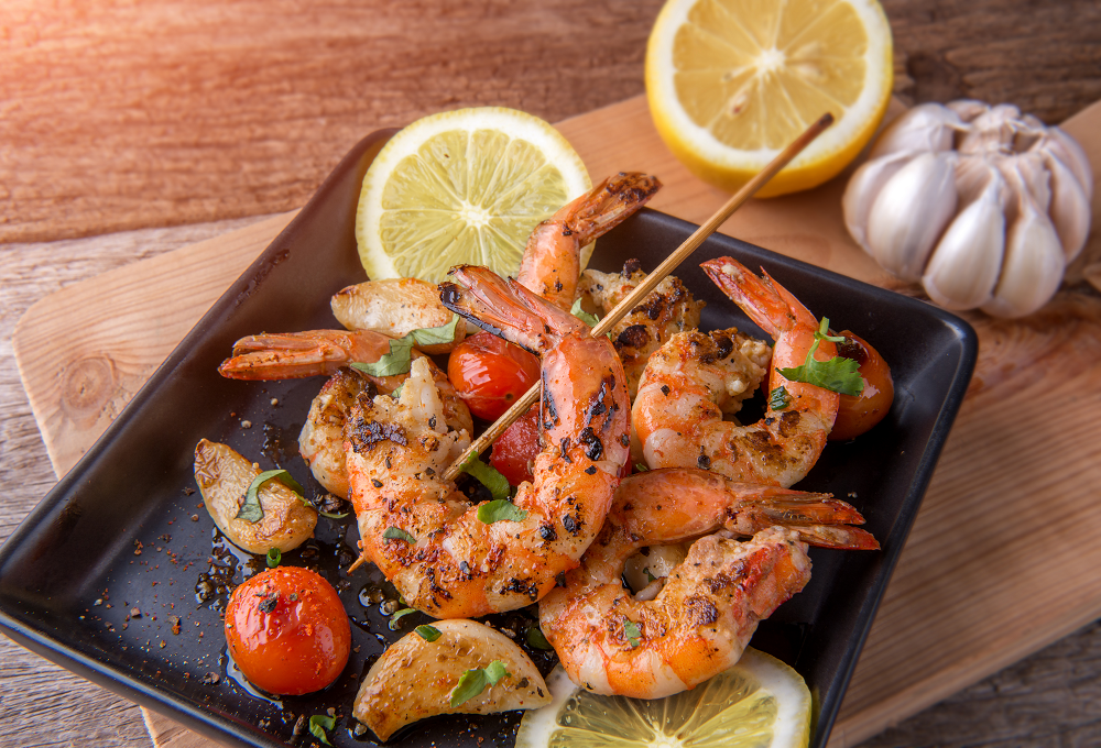 Lemon and Basil BBQ Prawn Kebabs